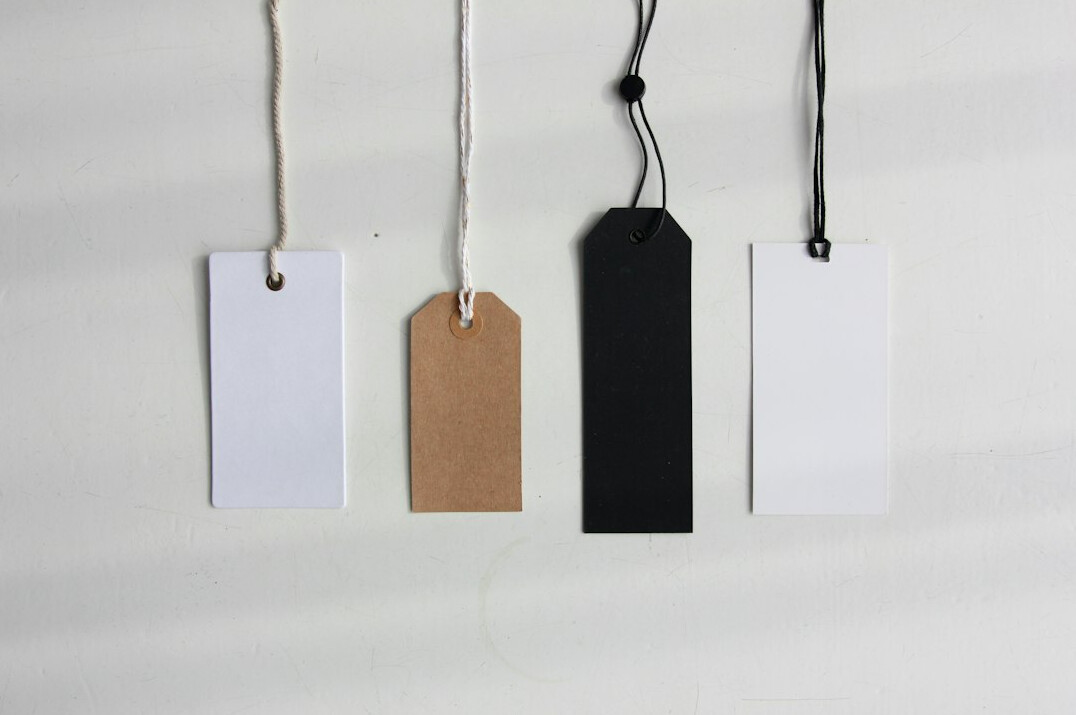 price tags on products